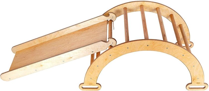 Goodevas Wooden Ladder Arch + Board Slide with ramp 2in1