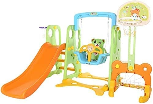 1. Cuhas Toddler Slide and Swing Set with Induction Music